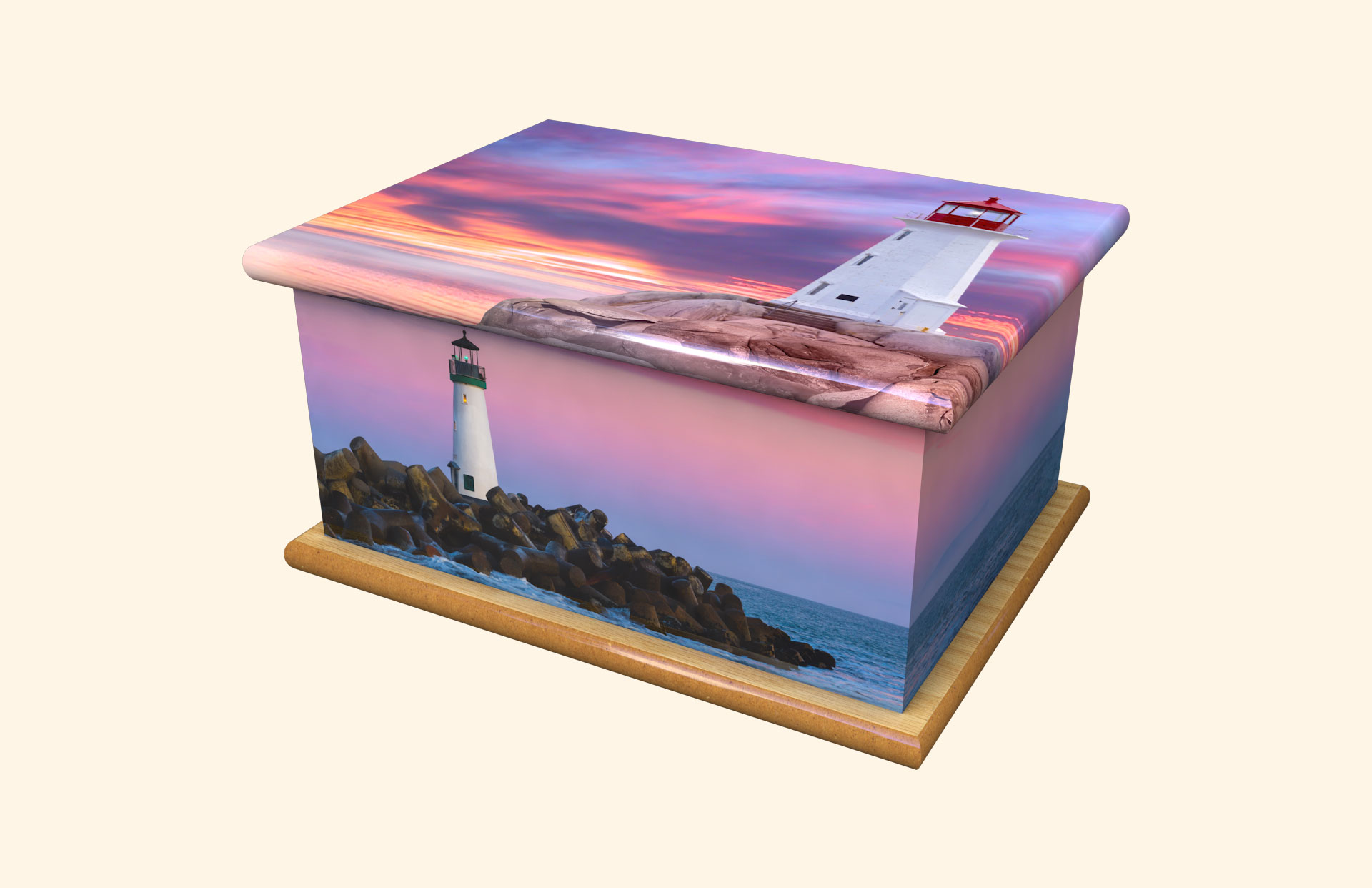 Lighthouse adult ashes casket